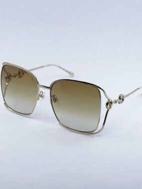 Authentic Brand New GUCCI Ivory Double G Logo Cat-Eye Sunglasses w/case & cloth. How To Tell If Your Gucci Sunglasses Are Real - Mia Burton main image 4